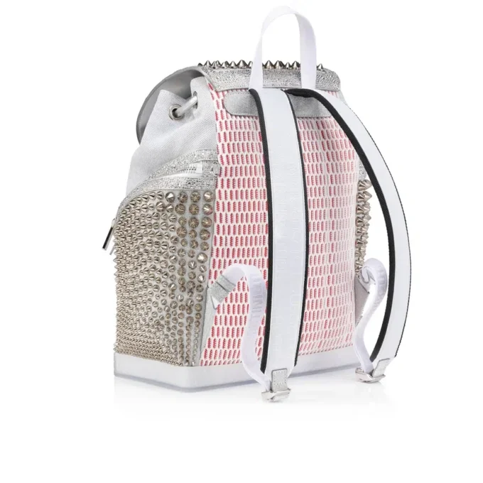 Explorafunk – Mochila – Piel de becerro, purpurina y gamuza – Blanco Explorafunk – Mochila – Piel de becerro, purpurina y gamuza – Blanco