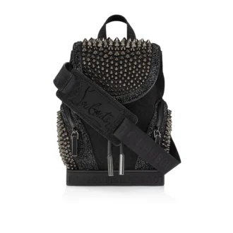 Explorafunk Small – Mochila – Tejido, ante de becerro y tachuelas – Negro