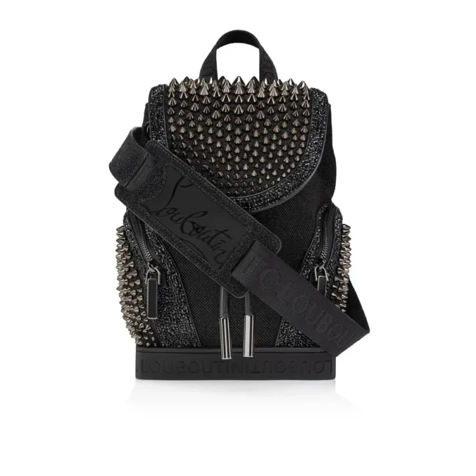 Explorafunk Small – Mochila – Tejido, ante de becerro y tachuelas – Negro Explorafunk Small – Mochila – Tejido, ante de becerro y tachuelas – Negro