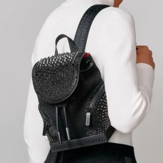 Explorafunk Small – Mochila – Tejido, ante de becerro y tachuelas – Negro
