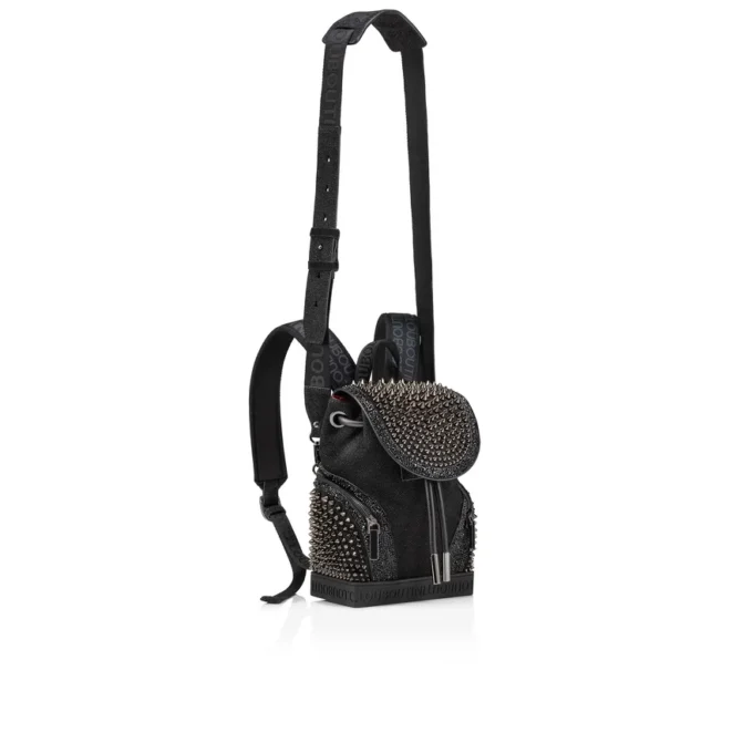 Explorafunk Small – Mochila – Tejido, ante de becerro y tachuelas – Negro Explorafunk Small – Mochila – Tejido, ante de becerro y tachuelas – Negro