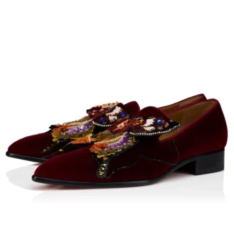 Farfajour – Mocasines – Terciopelo – Burdeos – Hombre Farfajour – Mocasines – Terciopelo – Burdeos – Hombre