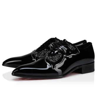 Farfarock – Zapatos Oxford – Piel de becerro charol y ante de becerro – Negro – Hombre