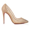Follies Strass – Zapatos de tacón de 100 mm – Malla, ante de becerro y strass – Seda clara – Mujer Follies Strass – Zapatos de tacón de 100 mm – Malla, ante de becerro y strass – Seda clara – Mujer