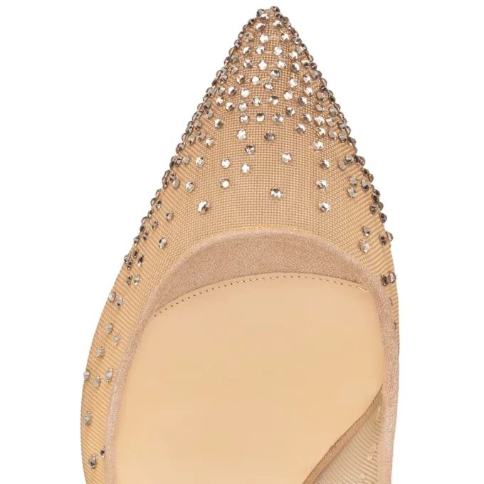 Follies Strass – Zapatos de tacón de 100 mm – Malla, ante de becerro y strass – Seda clara – Mujer Follies Strass – Zapatos de tacón de 100 mm – Malla, ante de becerro y strass – Seda clara – Mujer