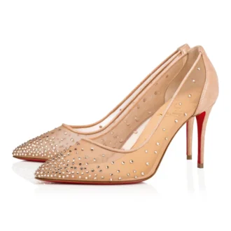 Follies Strass – Zapatos de tacón de 85 mm – Malla y gamuza – Seda clara – Mujer Follies Strass – Zapatos de tacón de 85 mm – Malla y gamuza – Seda clara – Mujer