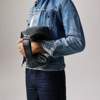 Funky – Bolsa – Piel de becerro y tachuelas – Negro