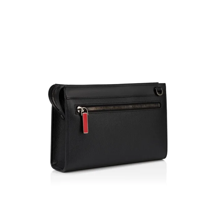Funky – Bolso cruzado – Piel de becerro granulada y tachuelas – Negro