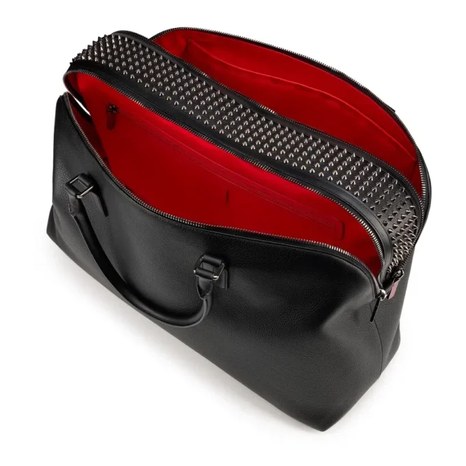 Funky – Bolso de viaje – Piel de becerro granulada y tachuelas – Negro Funky – Bolso de viaje – Piel de becerro granulada y tachuelas – Negro