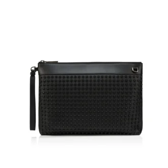 Funky – Bolso tipo riñonera – Piel de becerro granulada y tachuelas – Negro