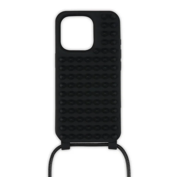 Funky – Funda para teléfono – Goma y piel de becerro – Negro Funky – Funda para teléfono – Goma y piel de becerro – Negro