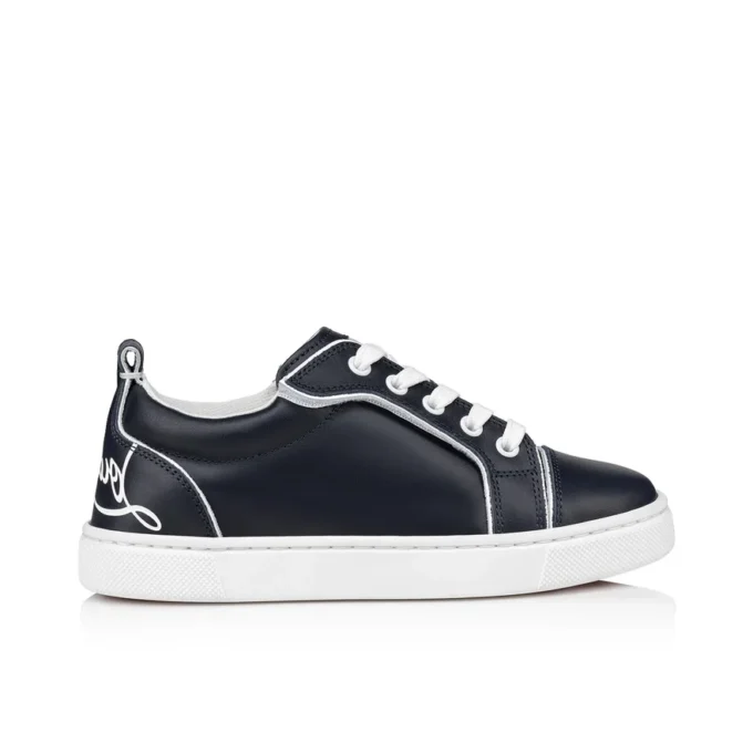 Funnyto – Zapatillas – Piel de becerro – Azul marino – Niños Funnyto – Zapatillas – Piel de becerro – Azul marino – Niños