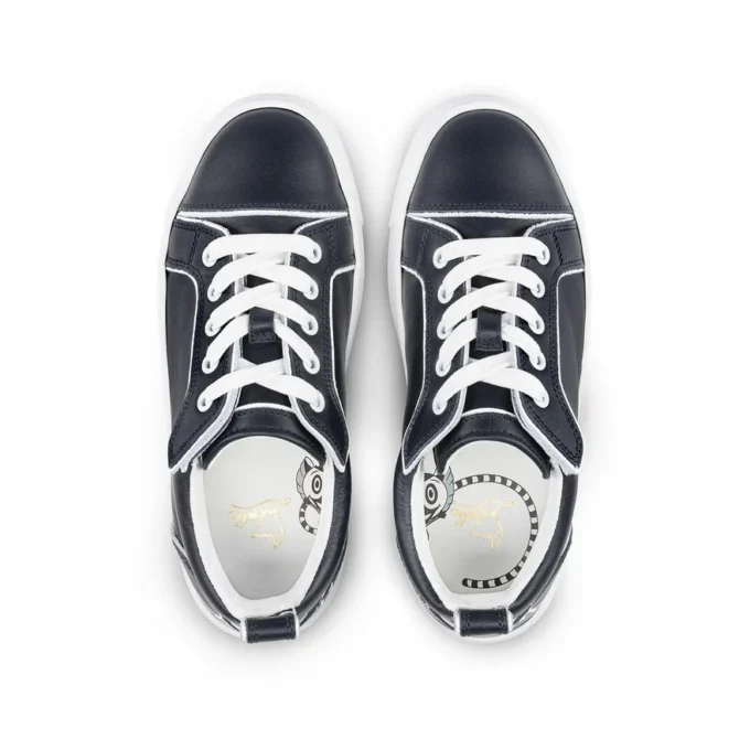 Funnyto – Zapatillas – Piel de becerro – Azul marino – Niños Funnyto – Zapatillas – Piel de becerro – Azul marino – Niños