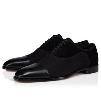 Greggory – Zapatos Oxford – Piel de becerro, sarga de algodón y ante de becerro – Negro – Hombre