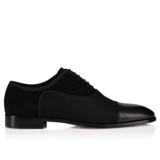 Greggory – Zapatos Oxford – Piel de becerro, sarga de algodón y ante de becerro – Negro – Hombre