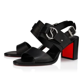 Her in Roma – Sandalias de 70 mm – Piel de becerro encerada – Negro – Mujer