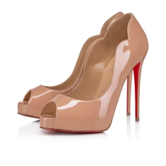 Hot Chick Alta – Zapatos de tacón de punta abierta de 120 mm – Piel de becerro charol – Color rosa pálido – Mujer Hot Chick Alta – Zapatos de tacón de punta abierta de 120 mm – Piel de becerro charol – Color rosa pálido – Mujer