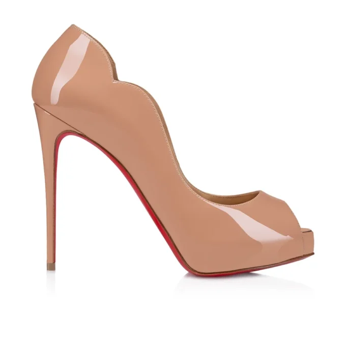 Hot Chick Alta – Zapatos de tacón de punta abierta de 120 mm – Piel de becerro charol – Color rosa pálido – Mujer Hot Chick Alta – Zapatos de tacón de punta abierta de 120 mm – Piel de becerro charol – Color rosa pálido – Mujer