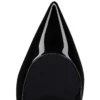 Hot Chick Sling – Zapatos de tacón con talón abierto de 70 mm – Charol de becerro – Negro – Mujer