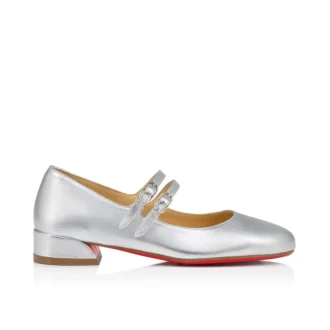 Jane Fille – Bailarinas – Piel napa laminada – Plata – Niños