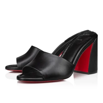 Jane Mule – Mules de 85 mm – Piel de cordero napa – Negro – Mujer