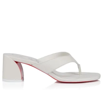 Janetonga – Chanclas de 55 mm – Piel de cordero napa – Bianco – Mujer