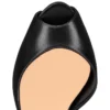 Jenlove Alta – Zapatos de tacón de punta abierta de 120 mm – Piel de cabrito – Negro – Mujer