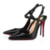 Jenlove – Zapatos de tacón con tiras de 100 mm – Piel de cabrito – Negro – Mujer