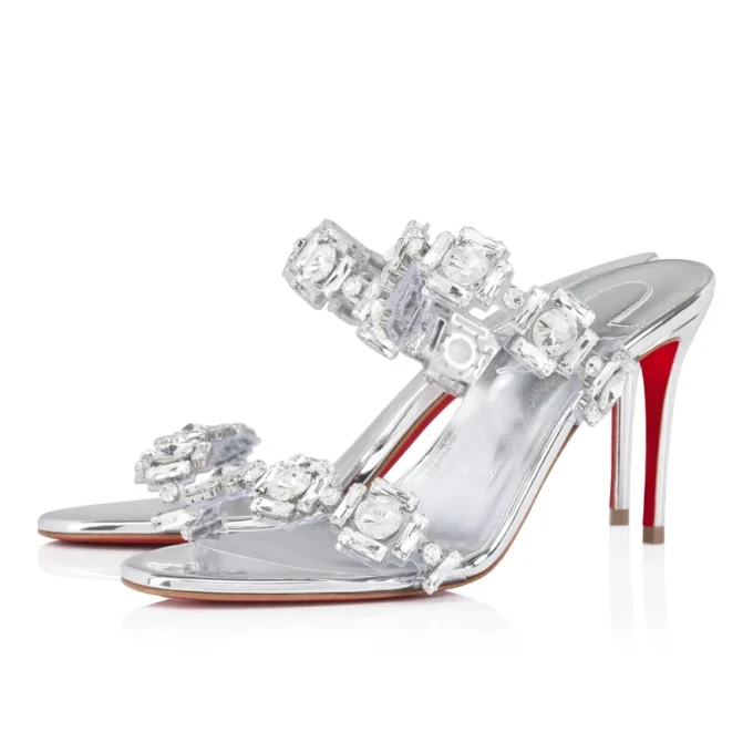 Just Jewel – Sandalias de 85 mm – TPU y piel de becerro laminada – Cristal – Mujer Just Jewel – Sandalias de 85 mm – TPU y piel de becerro laminada – Cristal – Mujer