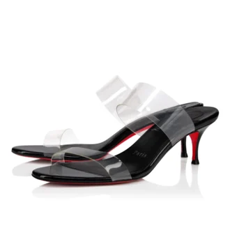 Just Nothing – Mules de 55 mm – TPU y piel de becerro charol – Negro – Mujer