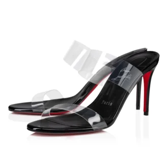 Just Nothing – Mules de 85 mm – Charol y TPU – Negro – Mujer
