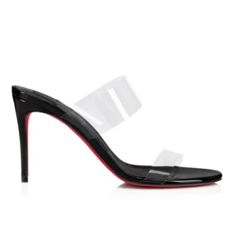 Just Nothing – Mules de 85 mm – Charol y TPU – Negro – Mujer