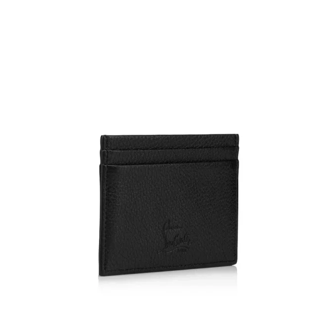 Kios – Tarjetero – Piel de becerro granulada y tachuelas Loubinthesky – Negro
