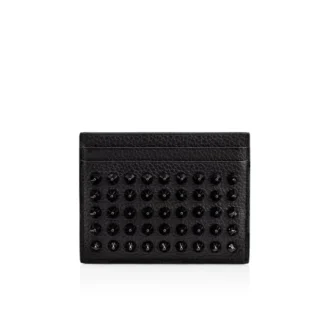 Kios – Tarjetero – Piel de becerro y tachuelas – Negro