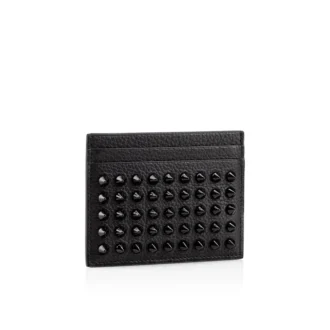 Kios – Tarjetero – Piel de becerro y tachuelas – Negro