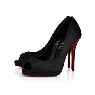 Lady Z Suola Strass – Zapatos de tacón de 120 mm – Satén crepé – Negro – Mujer