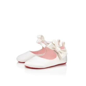 Lou Babe – Bailarinas – Crepé de satén – Bianco – Baby