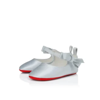 Lou Babe – Bailarinas – Satén crepé – Azul pastel – Bebé