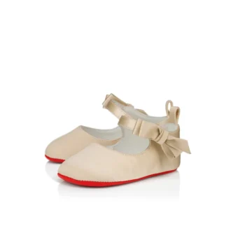Lou Babe – Bailarinas – Satén crepé – Beige pastel – Bebé