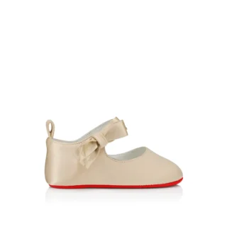 Lou Babe – Bailarinas – Satén crepé – Beige pastel – Bebé