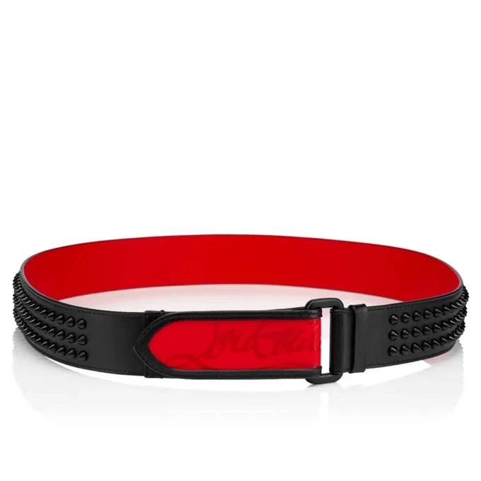 Loubi – Cinturón – Piel de becerro y tachuelas – Negro