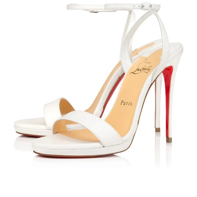 Loubi Queen – Sandalias de 120 mm – Piel de cordero napa – Bianco Loubi Queen – Sandalias de 120 mm – Piel de cordero napa – Bianco