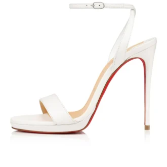 Loubi Queen – Sandalias de 120 mm – Piel de cordero napa – Bianco Loubi Queen – Sandalias de 120 mm – Piel de cordero napa – Bianco