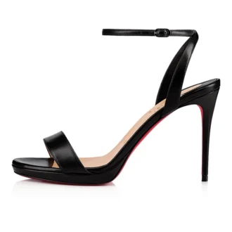 Loubi Queen – Sandalias de tiras de 100 mm – Piel napa – Negro – Mujer Loubi Queen – Sandalias de tiras de 100 mm – Piel napa – Negro – Mujer