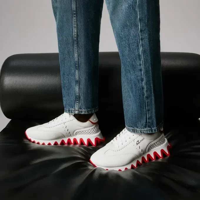 Loubishark – Zapatillas – Piel de becerro, neopreno y goma – Blanco – Hombre Loubishark – Zapatillas – Piel de becerro, neopreno y goma – Blanco – Hombre