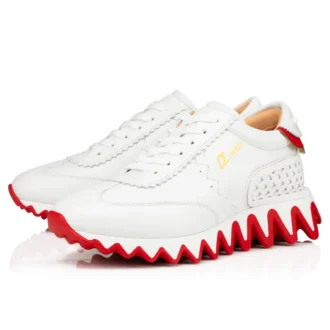 Loubishark – Zapatillas – Piel de becerro y neopreno – Bianco – Mujer Loubishark – Zapatillas – Piel de becerro y neopreno – Bianco – Mujer