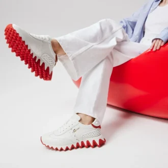 Loubishark – Zapatillas – Piel de becerro y neopreno – Bianco – Mujer Loubishark – Zapatillas – Piel de becerro y neopreno – Bianco – Mujer