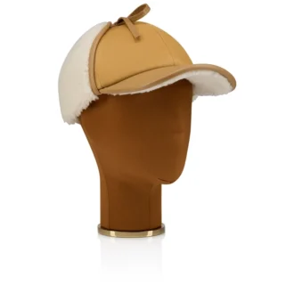 Loubiwood – Gorra – Piel de cordero napa y piel de oveja – Beige
