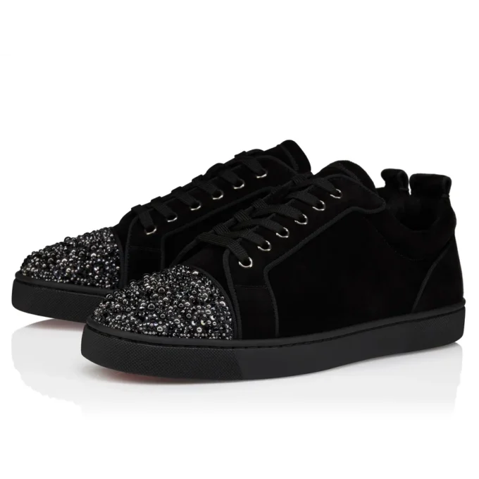 Louis Jr P Perla – Zapatillas – Ante de becerro y pedrería – Negro – Hombre Louis Jr P Perla – Zapatillas – Ante de becerro y pedrería – Negro – Hombre