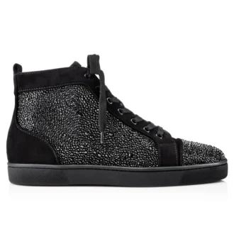 Louis Strass – Zapatillas – Ante de becerro y strass – Negro – Hombre